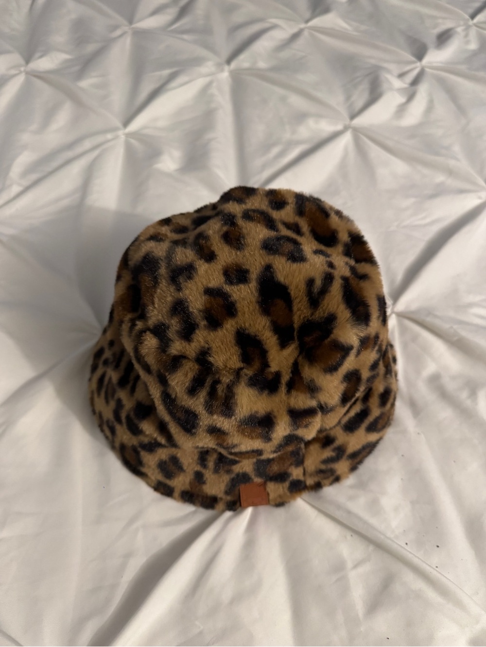 Cheetah Animal Print Leopard Faux Fur Bucket Hat - Brown Black - Picture 4 of 4